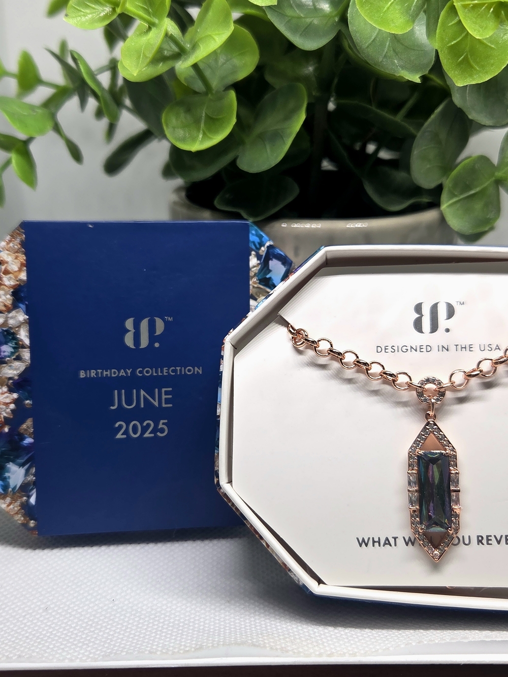 June 2025 B-day Collection Alexandrite Pendant On Rose Gold Plating
